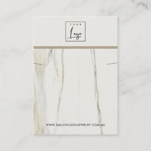 CALACATTA MARBLE TEXTURE NECKLACE BRACELET DISPLAY BUSINESS CARD