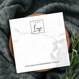 CALACATTA MARBLE TEXTURE NECKLACE EARRING DISPLAY SQUARE BUSINESS CARD