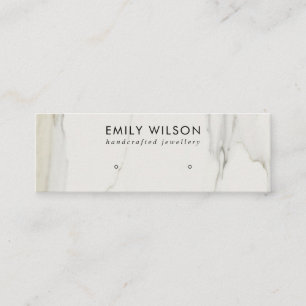CALACATTA MARBLE TEXTURE STUD EARRING DISPLAY MINI BUSINESS CARD