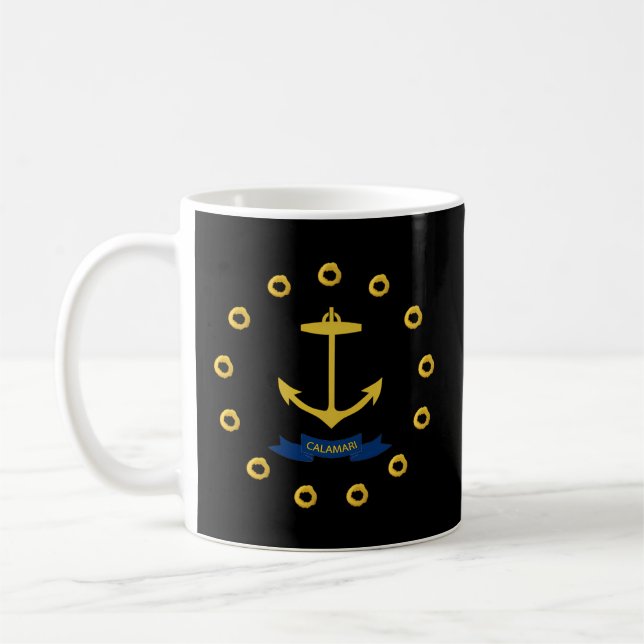 Calamari Rhode Island Flag Coffee Mug (Left)