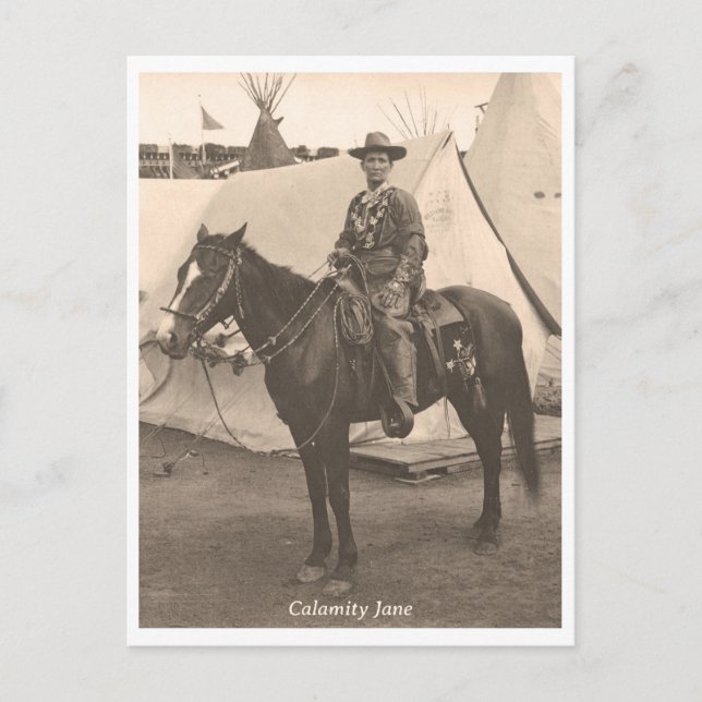 Calamity Jane on Horseback Postcard (Front)