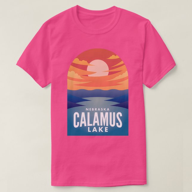Calamus Lake NB Retro Sunset T-Shirt (Design Front)
