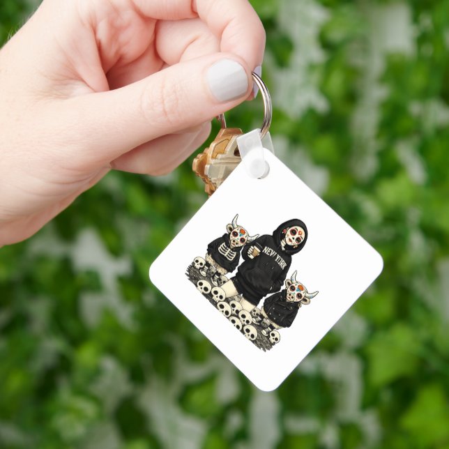 Calavera  and Coo Keychain (Hand)