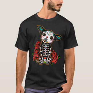 Calavera Chihuahua Playful Colourful Cute Dia De L T-Shirt