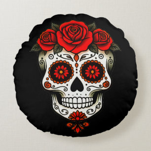 Calavera Florale: The Art of the Day of the Dead a Round Cushion