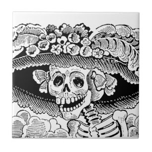 Calavera Garbancera (Catrina) by José Posada Ceramic Tile
