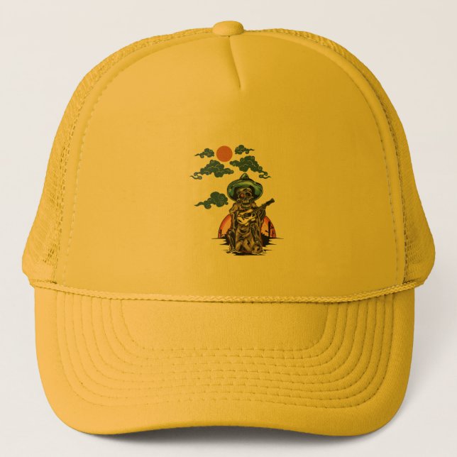 Calavera Jams: Dead Serious Beats Trucker Hat (Front)