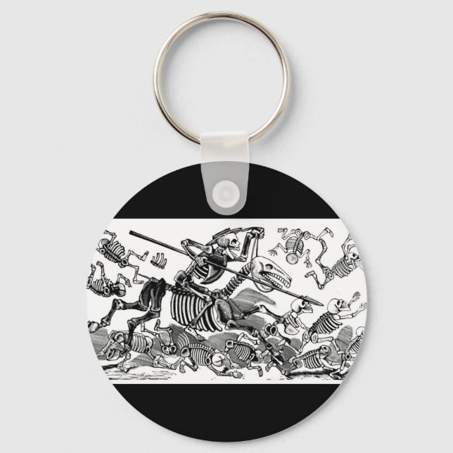 "Calavera of Don Quixote" circa early 1900's Key Ring (Front)