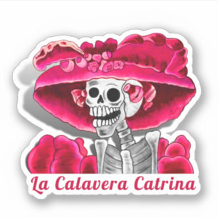 Calavera Red Dia De Los Muertos