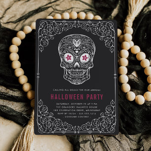 Calavera Skull Halloween Party Invitation