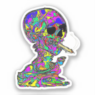 Calavera Skull Smoking Cigarette