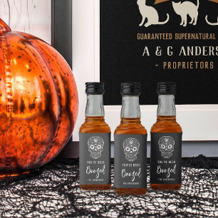 Calavera Skull You've Been Boozed Halloween Liquor Bottle Label