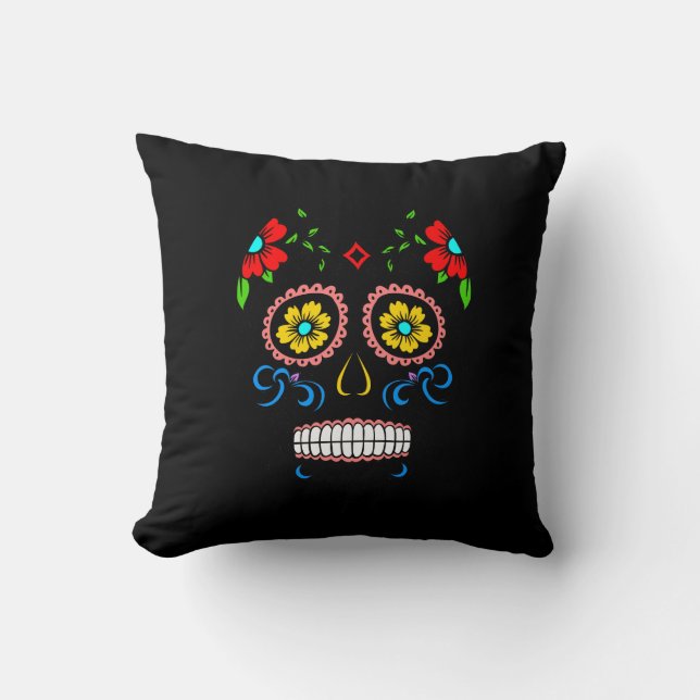 Calavera - Sugar Skull Pillow (Front)