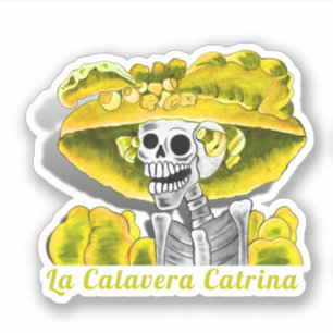 Calavera Yellow Dia De Los Muertos