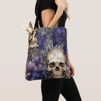 Calaveras and Rosas Moradas - Elegant Gothic Art