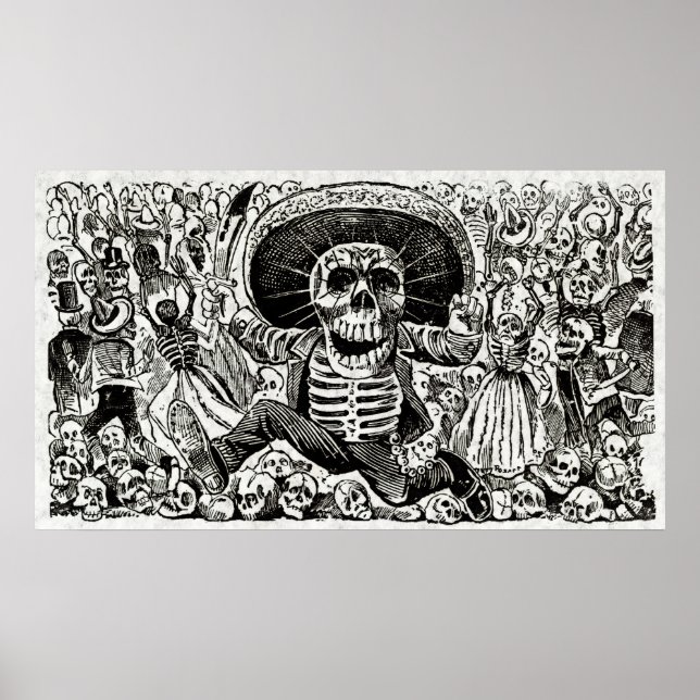Calaveras Oaxaqueña - Mexican Folk Art Poster (Front)