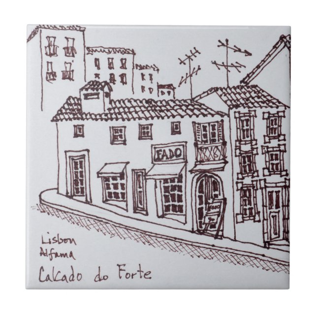 Calcada do Forte, Alfama | Lisbon, Portugal Tile (Front)