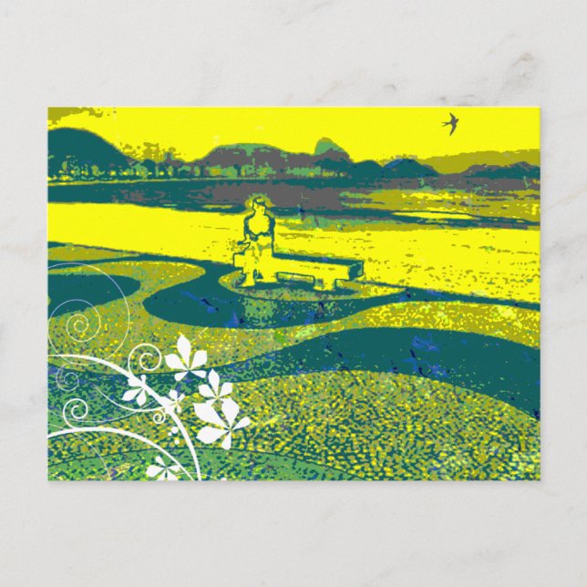 Calçadão de Copa e Pão-de-Açúcar aos fundos Postcard (Front)