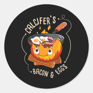 Calcifers Bacon And Egg I Camping Cooking I Bacon Classic Round Sticker