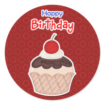Calcomanía - Cupcake - Happy Birthday