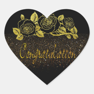 Calcomanía de corazón con felicidades dordo heart sticker