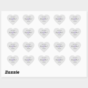 Calcomanía Floral en Tonos Lilas Heart Sticker