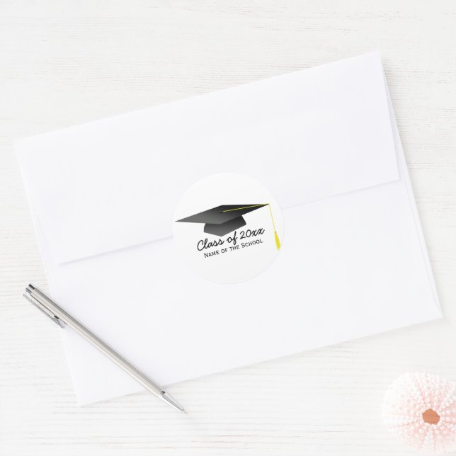 Calcomania - Graduation - Personalized Classic Round Sticker (Envelope)