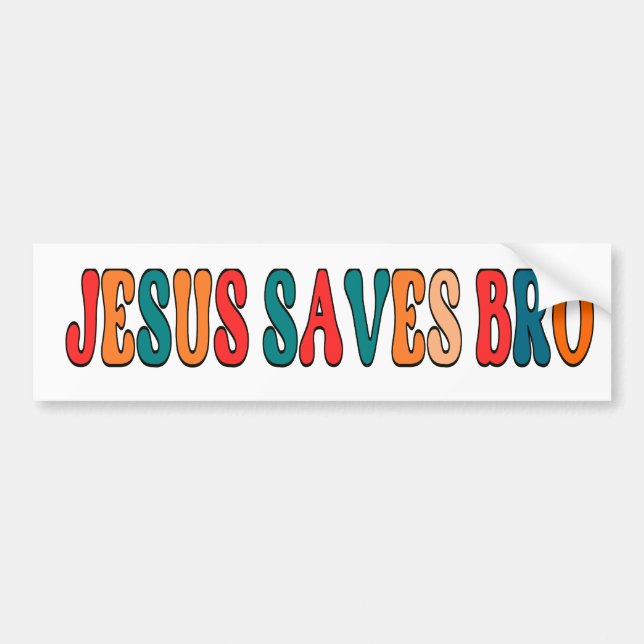 Calcomanía Para Auto Jesus saves brother Jesus Chr Bumper Sticker (Front)