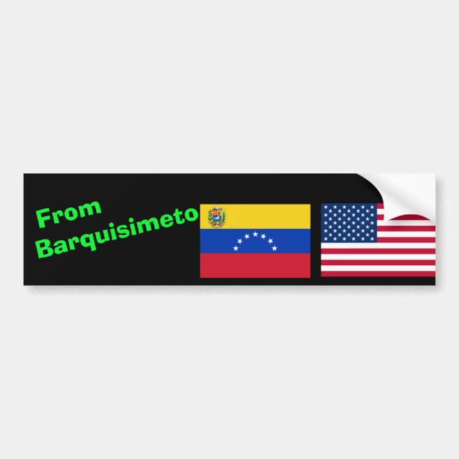 Calcomanía vehículo Venezuela USA Barquisimeto Bumper Sticker (Front)