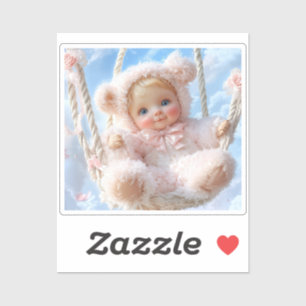 CalcomaníaSticker. 3D baby pink plush with floral