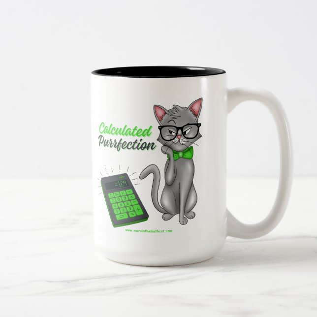 Calculated Purrfection Math Cat Mug (Right)