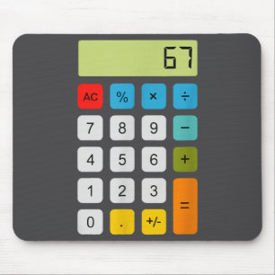 Calculator 67 Six Seven Funny Math Meme  Mouse Pad