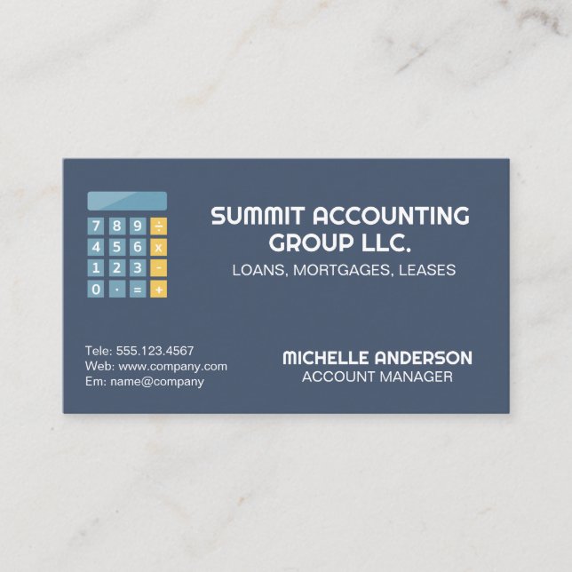 Calculator Accountant  Business Card (Front)