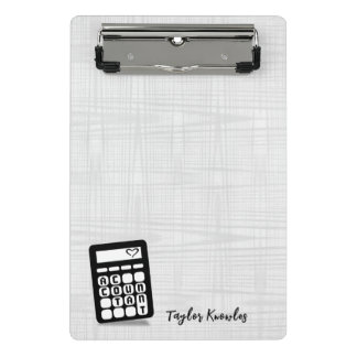Calculator Accountant Heart Mini Clipboard