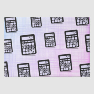 Calculator Accountant Heart Pink Blue Purple Tissue Paper