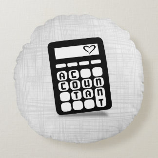 Calculator Accountant Heart Round Pillow