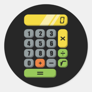 Calculator Costume Halloween Easy Cosplay Math Gee Classic Round Sticker