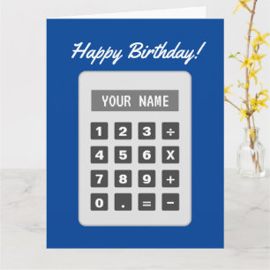Calculator drawing custom Birthday greeting card