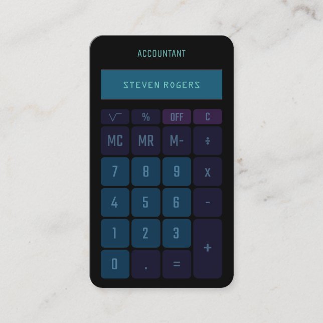 Calculator faux look business card (Front)