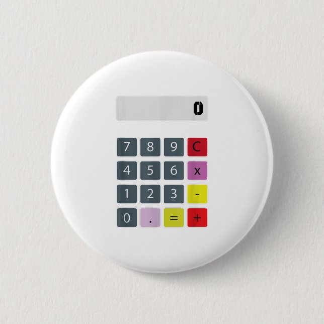 Calculator Halloween costumes lazy easy 6 Cm Round Badge (Front)