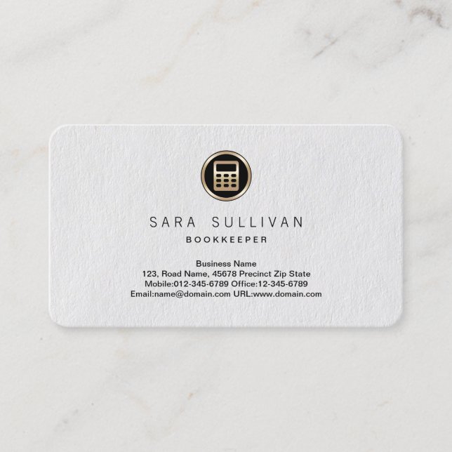 Calculator Icon Bookkeeper Premium BusinessCard Business Card (Front)
