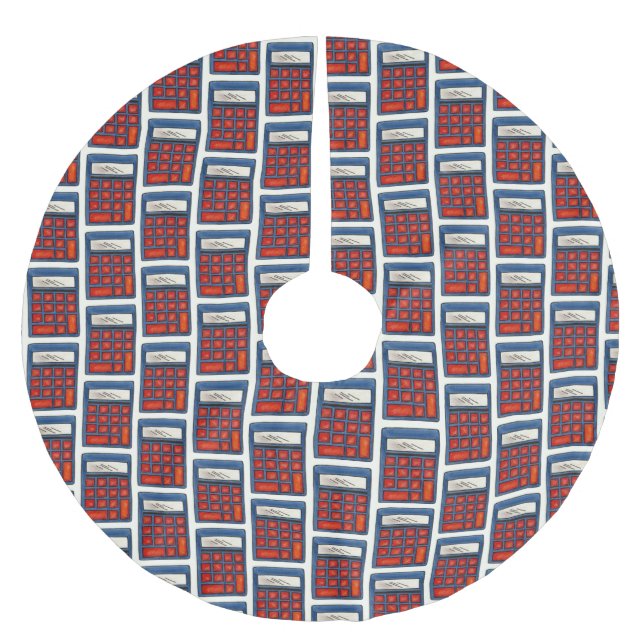 Calculator Math Class Teacher Education School Brushed Polyester Tree Skirt (Front)