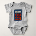 Calculator Math Nerd Mathematics Numbers Teacher Baby Bodysuit<br><div class="desc">Baby suit features an original illustration of a blue and red calculator. Great as a baby gift for a teacher or accountant.

Don't see what you're looking for? Need help with customisation? Click "ask this designer" to have something created just for you!</div>