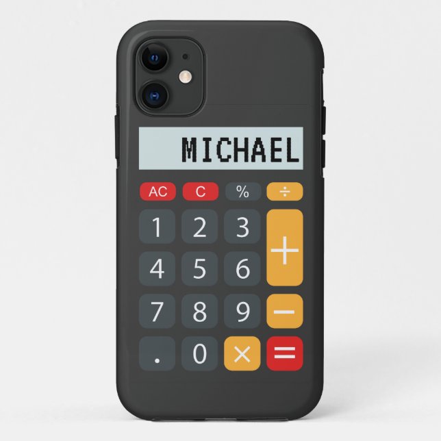 Calculator Math Personalised Name Case-Mate iPhone Case (Back)