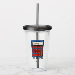 Calculator School Math Teacher Education Classroom Acrylic Tumbler