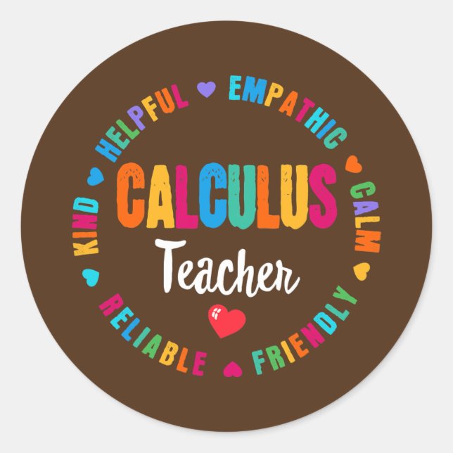 Calculus Teacher Math Teachers Algebra Squad Classic Round Sticker (Front)