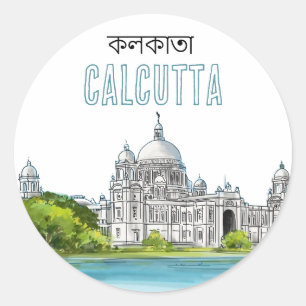 Calcutta "Victoria Memorial" Kolkata Bengali Classic Round Sticker