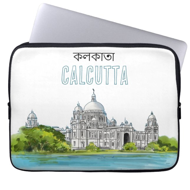Calcutta "Victoria Memorial" Kolkata Bengali Laptop Sleeve (Front)