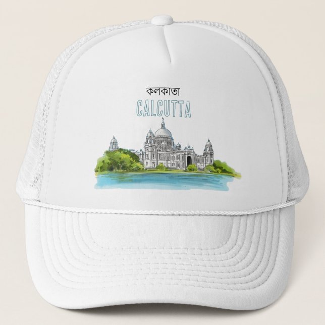 Calcutta "Victoria Memorial" Kolkata Bengali Trucker Hat (Front)
