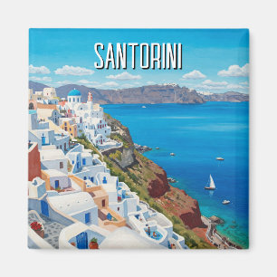 Caldera View Santorini Greece Cyclades Travel Magnet
